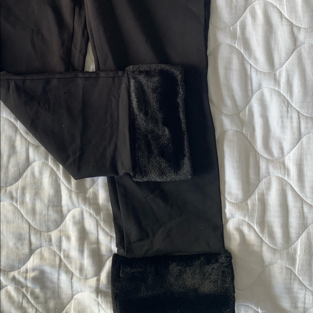 Unworn Faux Fur Cuffed-Hem Trousers